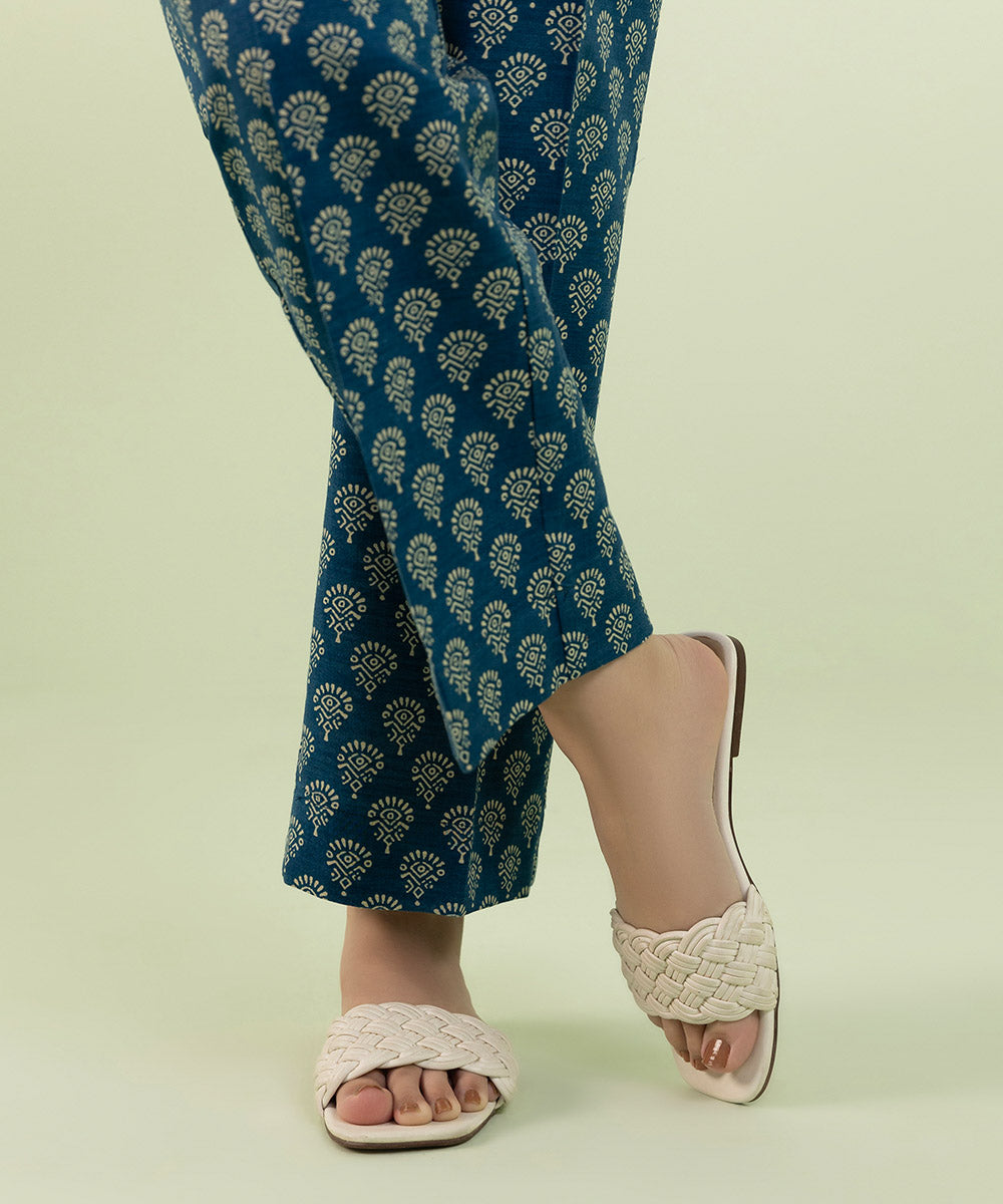 Sapphire - Printed Khaddar Straight Pants