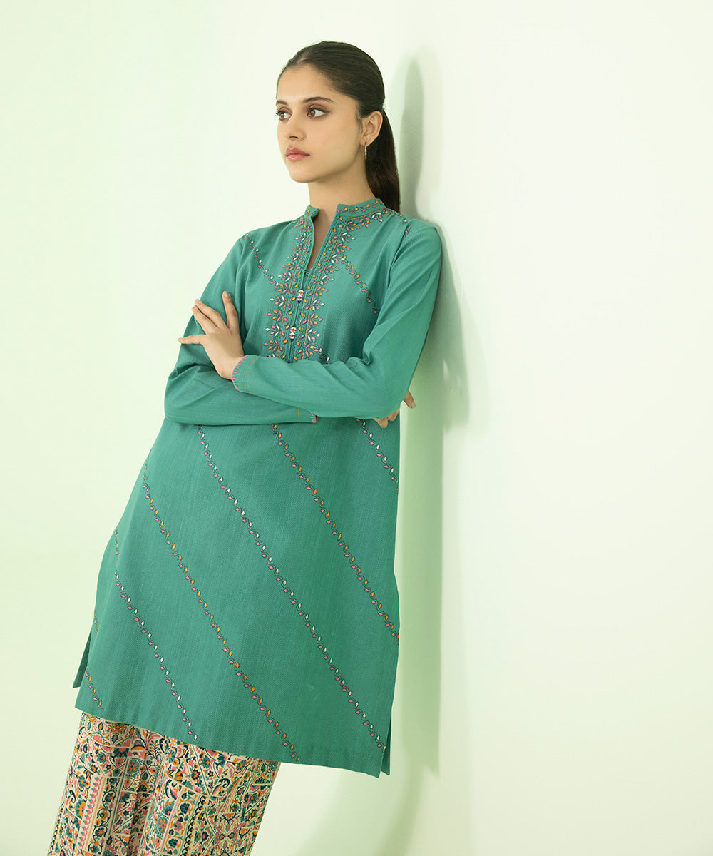 Sapphire - 2 Piece - Embroidered Khaddar Suit