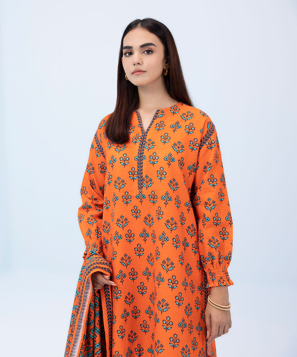 Sapphire - 3 Piece - Printed Khaddar Suit
