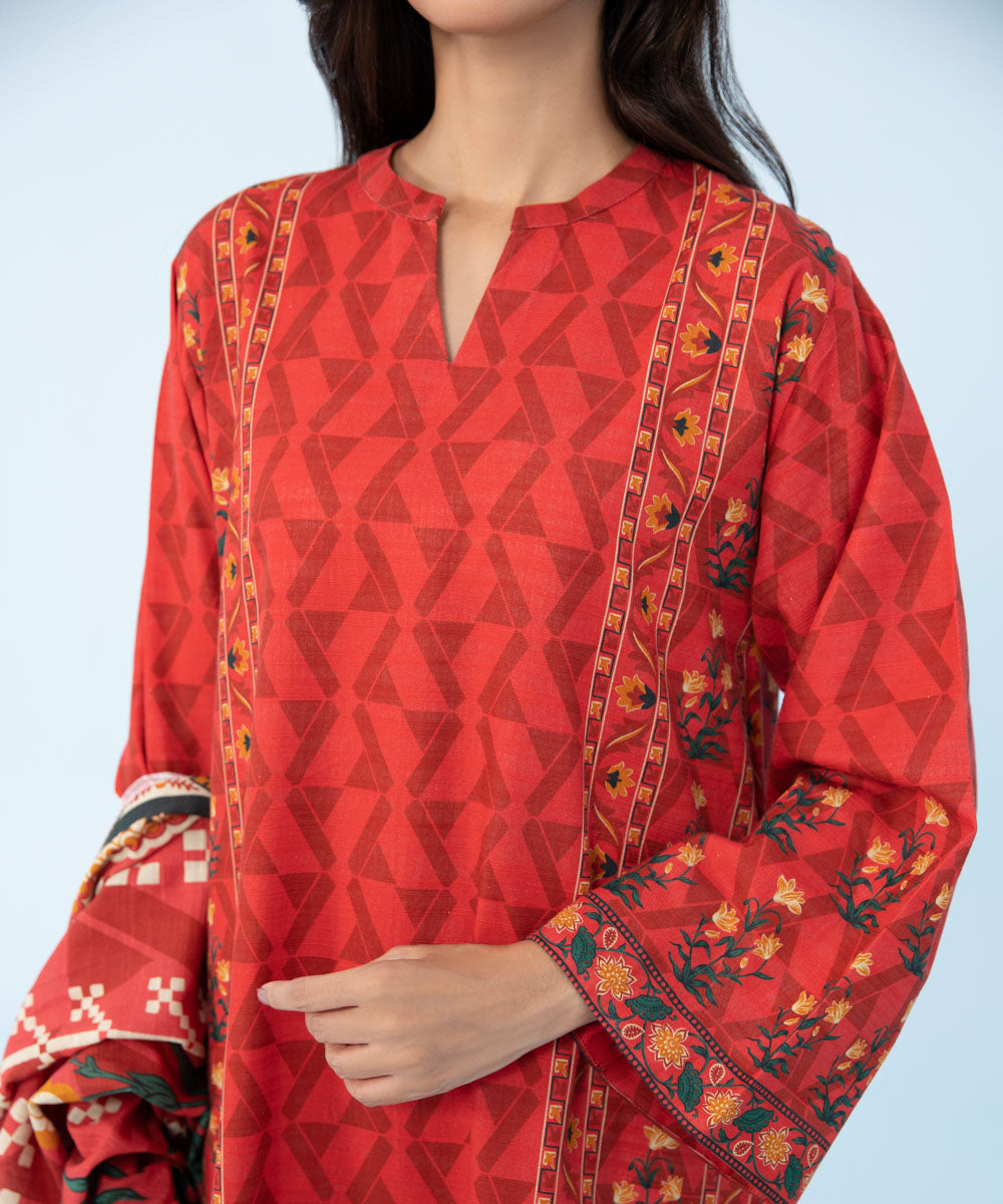 Sapphire - 3 Piece - Printed Khaddar Suit