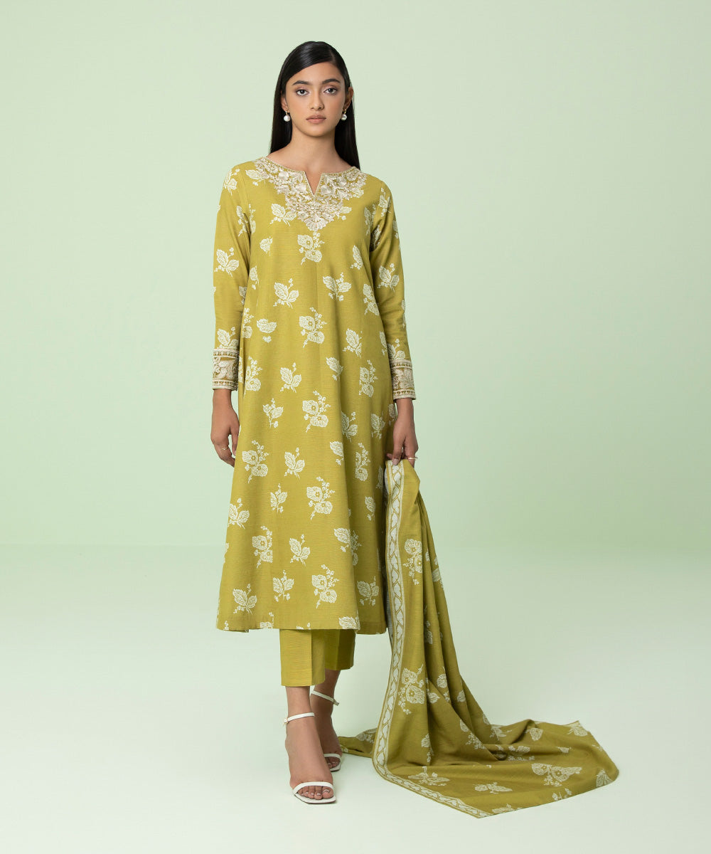 Sapphire - 3 Piece - Embroidered Light Khaddar Suit