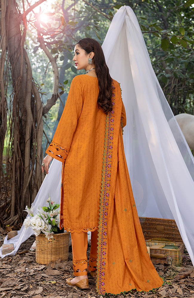 Alzohaib - 3-PIECE EMBROIDERED SUIT SUNSHINE CUTWORK EDITION-SSBCE-23-10