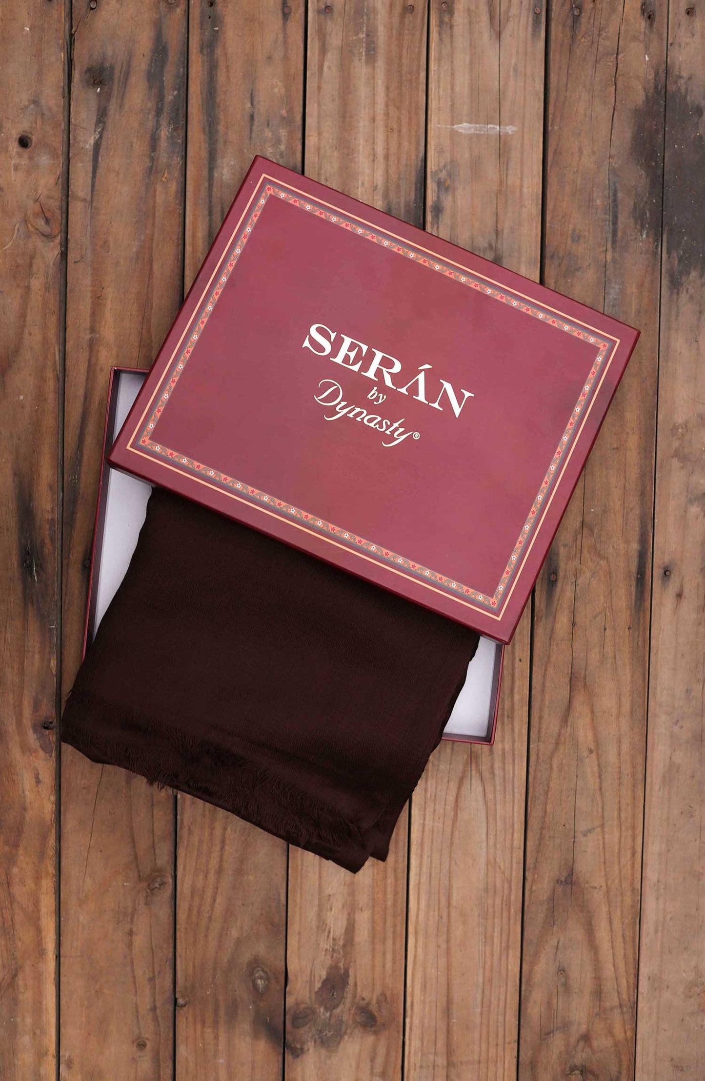 Seran - Wool Shawl - Dark Brown
