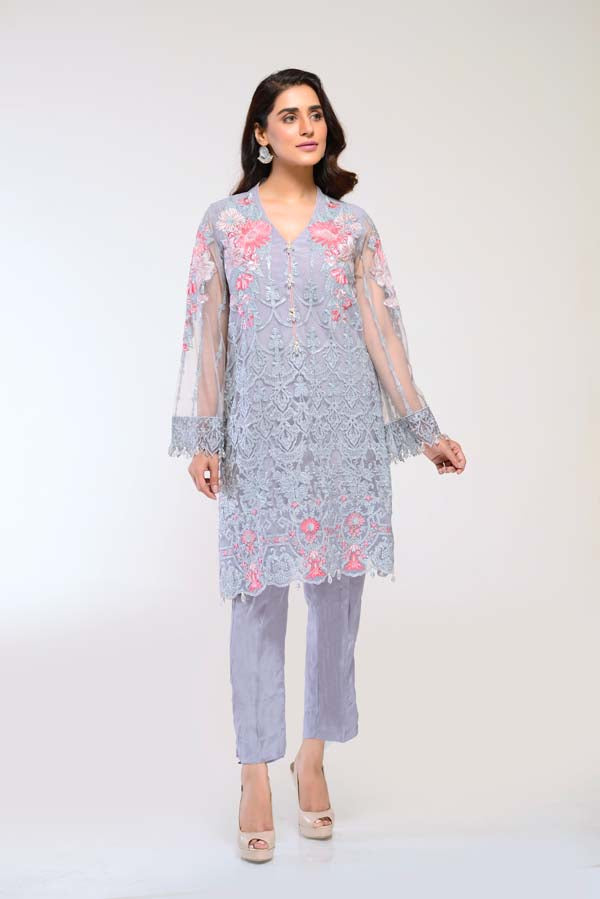 Adan's Libas - CHARM PEARL – EMBROIDERED NET 2 PIECE (UNSTITCH)