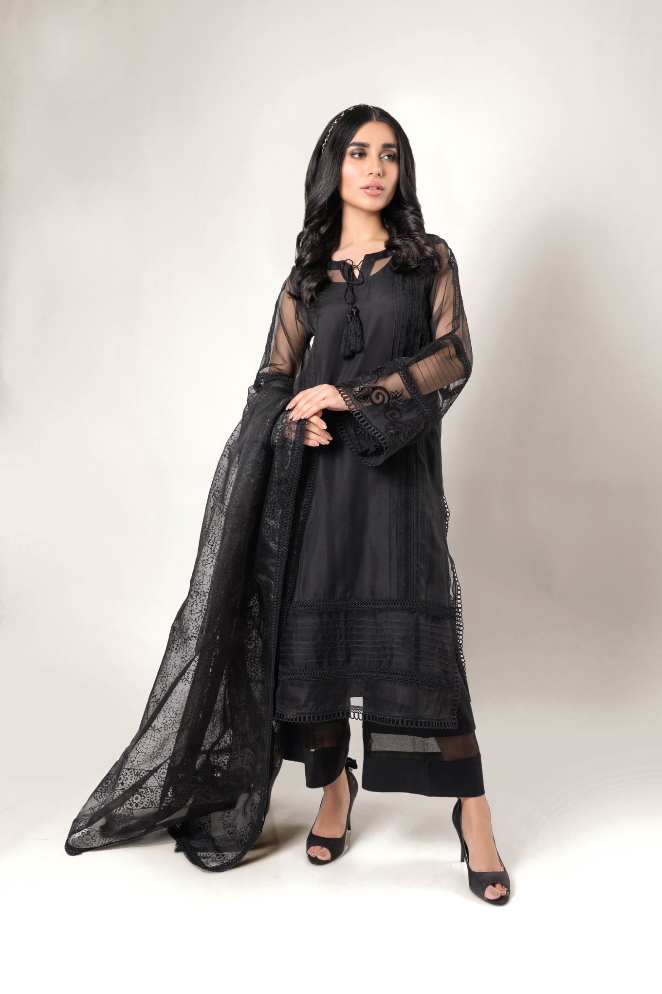 Ayesha Naveed - Black organza set