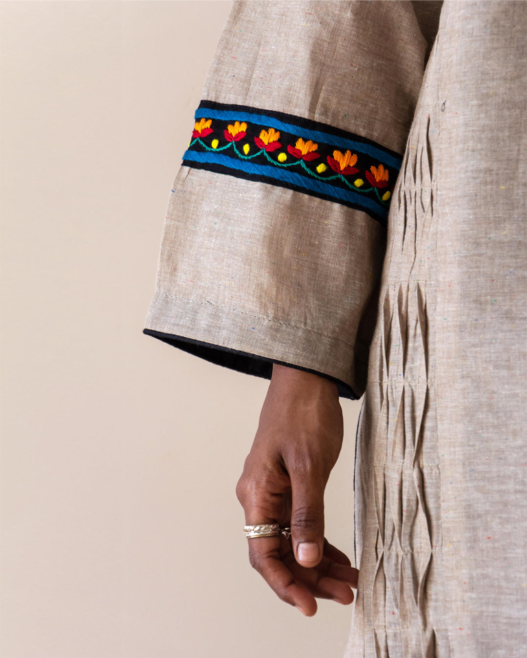 Ayesha Naveed - Beige hand embroidered kameez