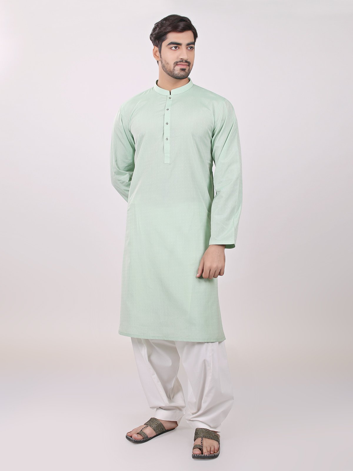 Edenrobe - Men's Light Green Kurta - 9230-S Mens Kurta