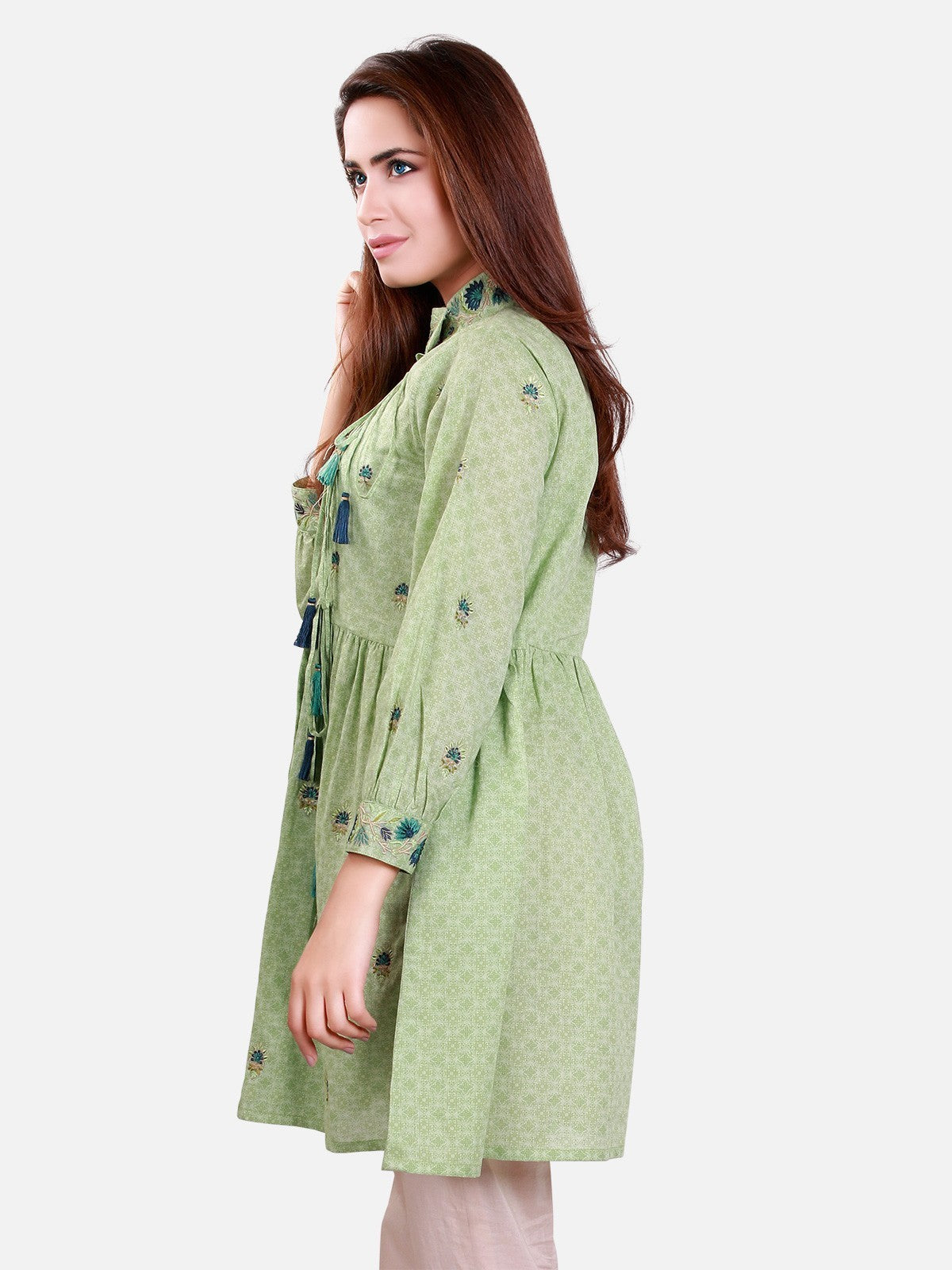 Edenrobe - Pret 1Pc Embroidered Green Shirt - ELTKE17-66110