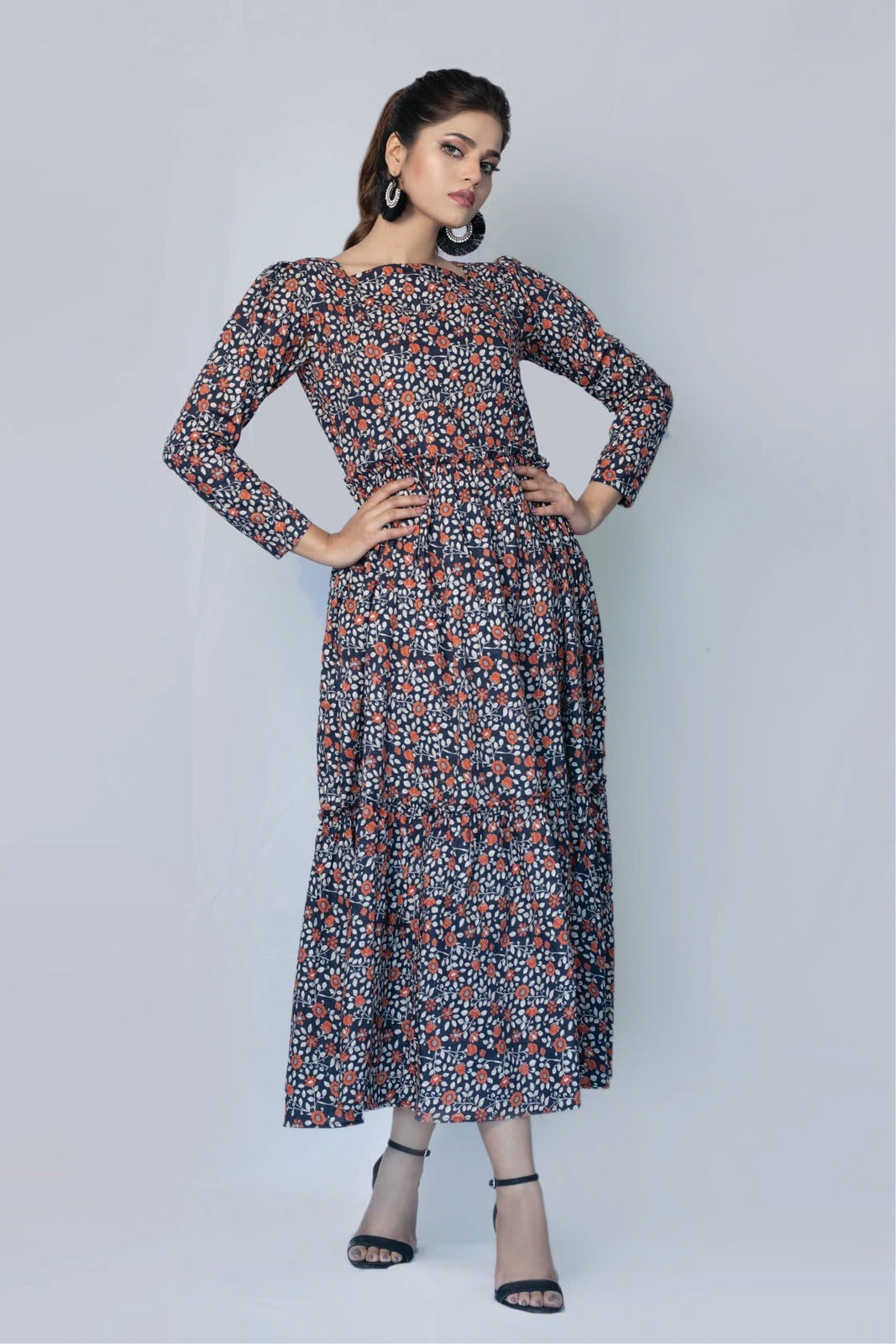 Bareeq Outfits - Ethnic Floral Rush In Cotton