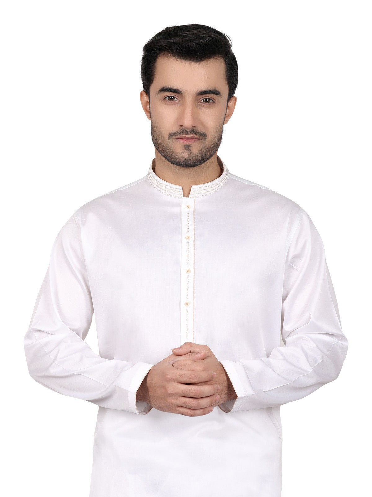 Edenrobe - Men's Off White Kurta Shalwar - EMTKS18S-40625