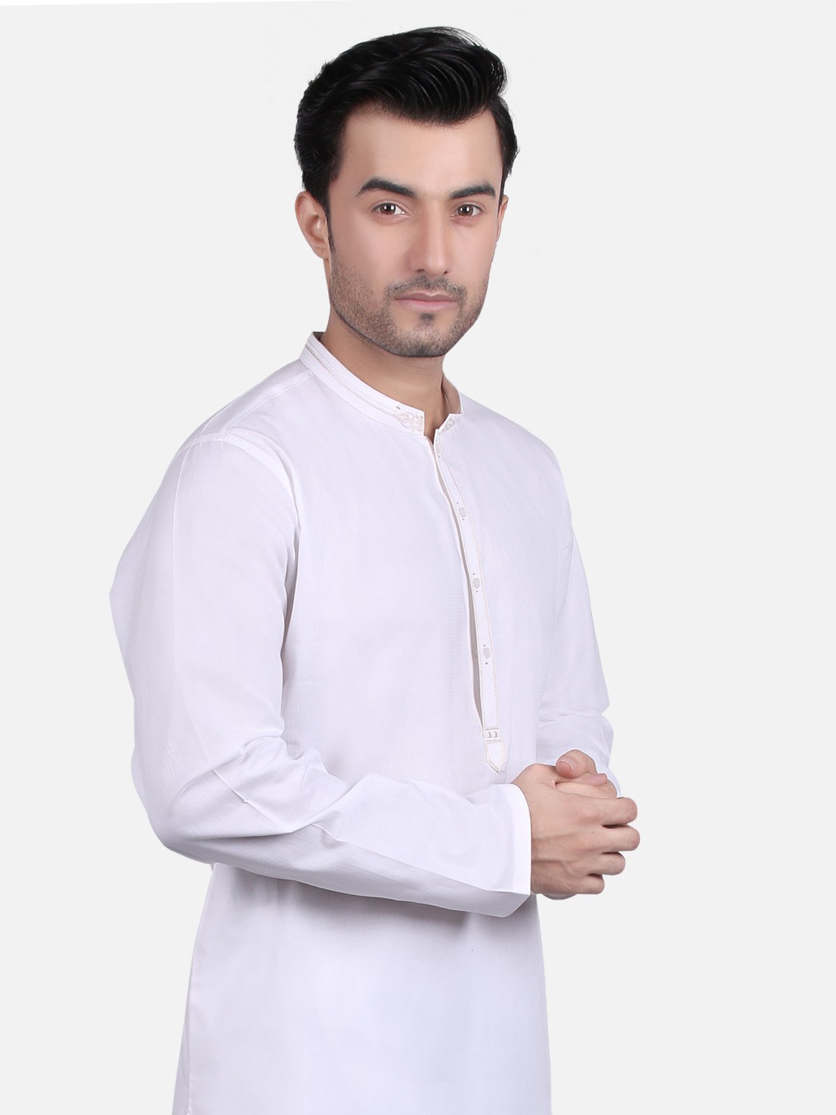Edenrobe - Men's White Kurta Shalwar - EMTKS18S-40681
