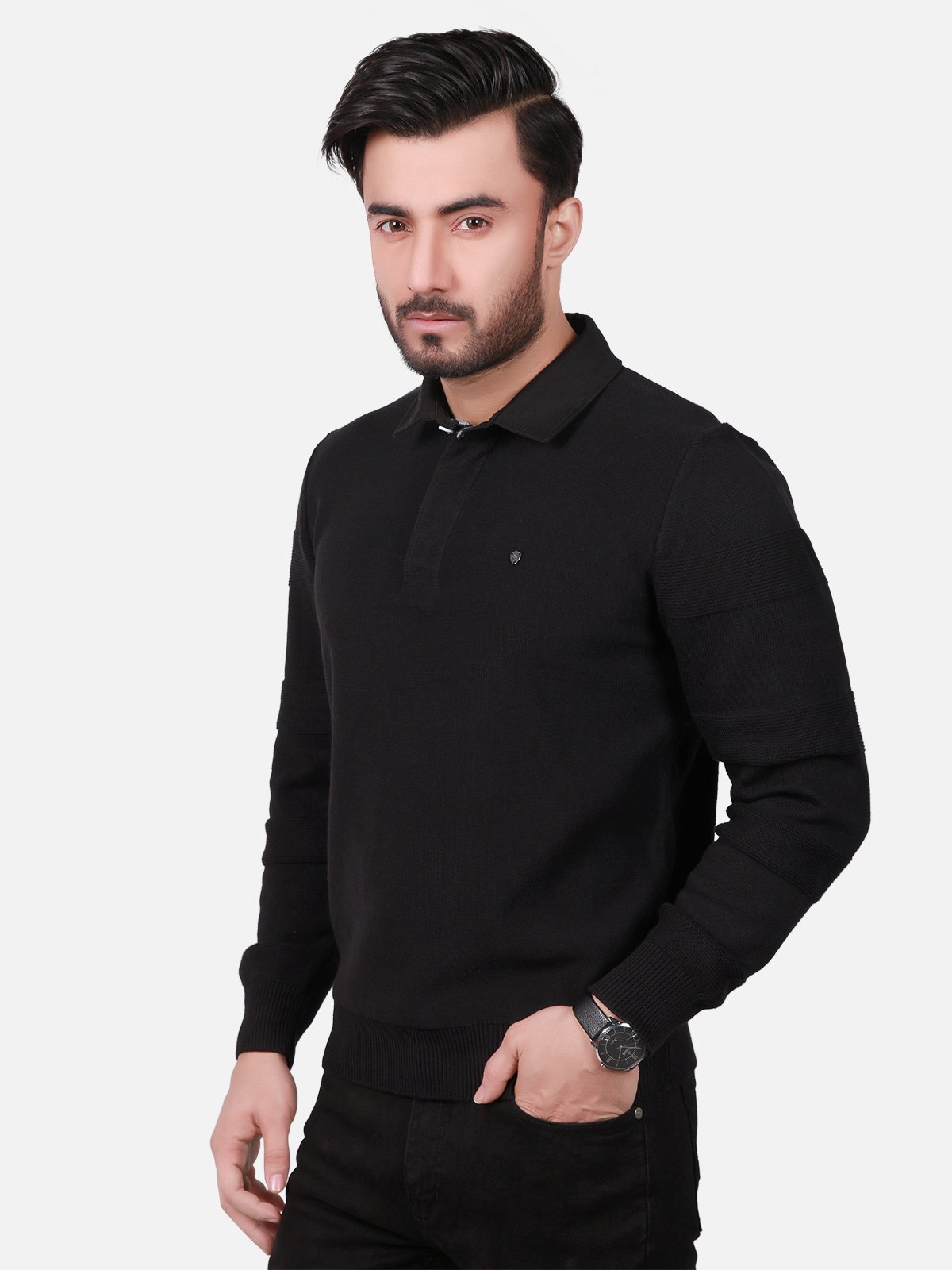 Edenrobe - Men's Black SweatShirt - EMTSS18-011