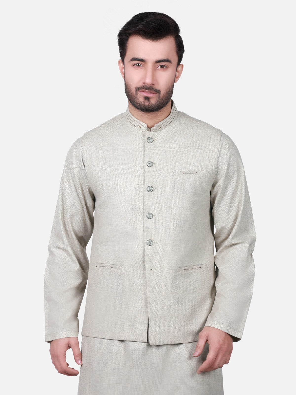 Edenrobe - Men's Beige Waist Coat Suit - EMTWCS18-9722