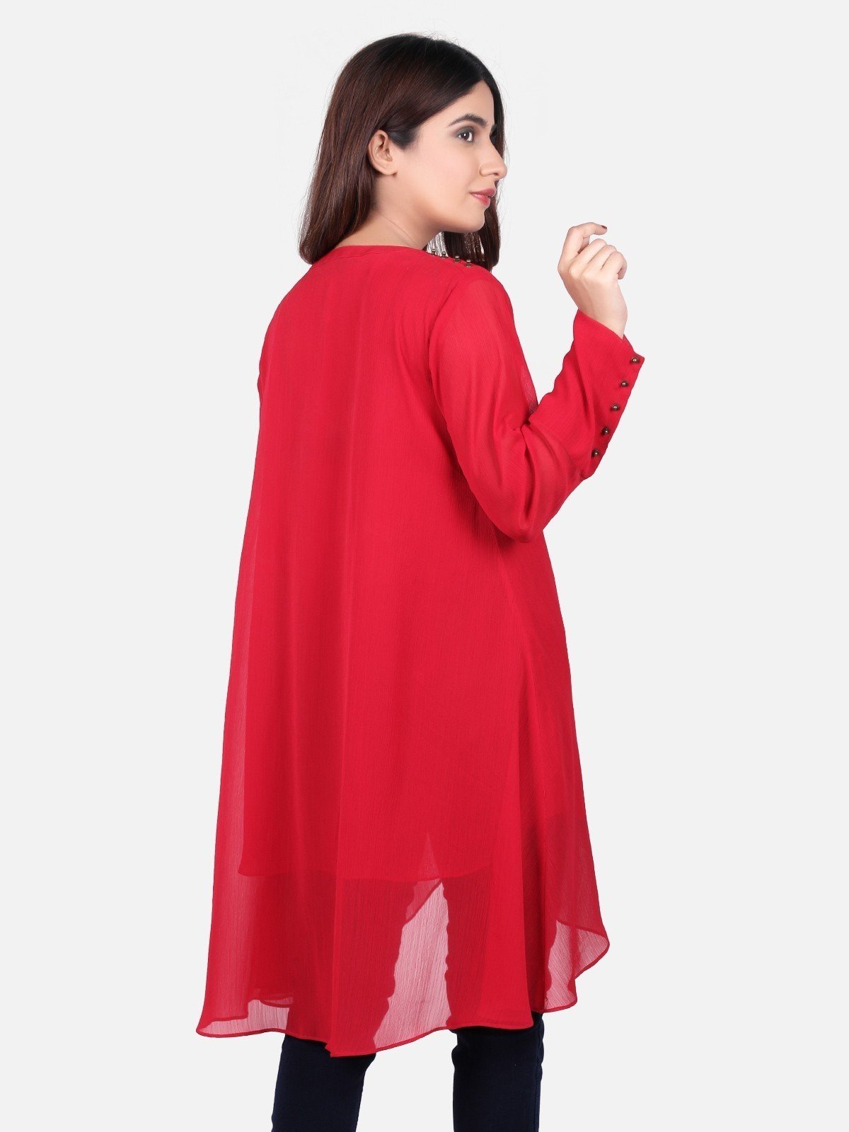 Edenrobe - Women's Red Western Top - ELTW18-66539