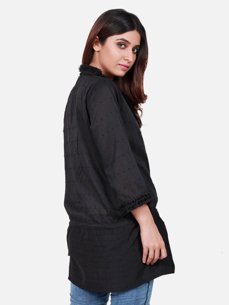 Edenrobe - Women's Black Western Top - ELTW18-66637