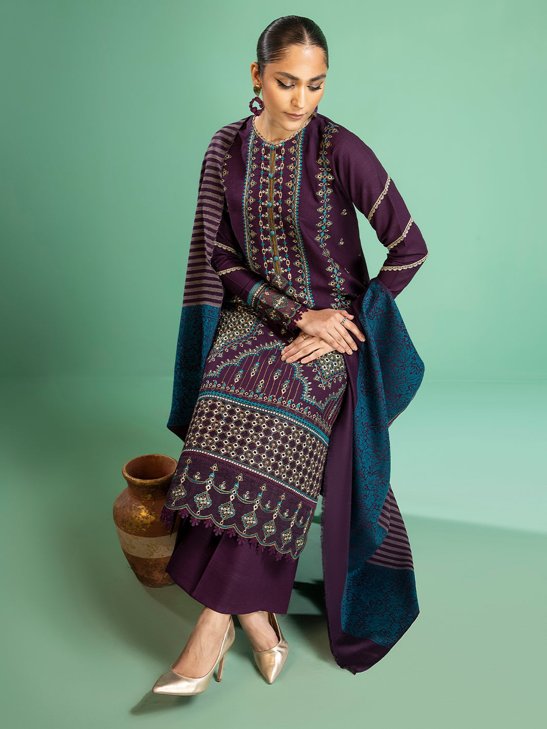 Binilyas - 1942 - A | 3 PC Khaddar Unstitch