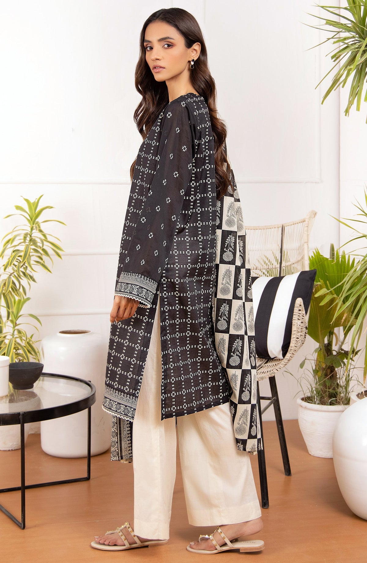 Orient - Unstitched 2 Piece Printed Lawn Shirt Dupatta