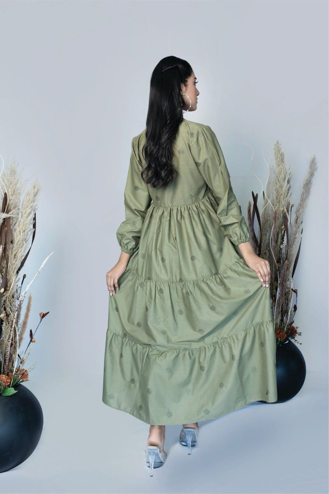 Bareeq Outfits - Olivia Embroidered Dress In Cotton