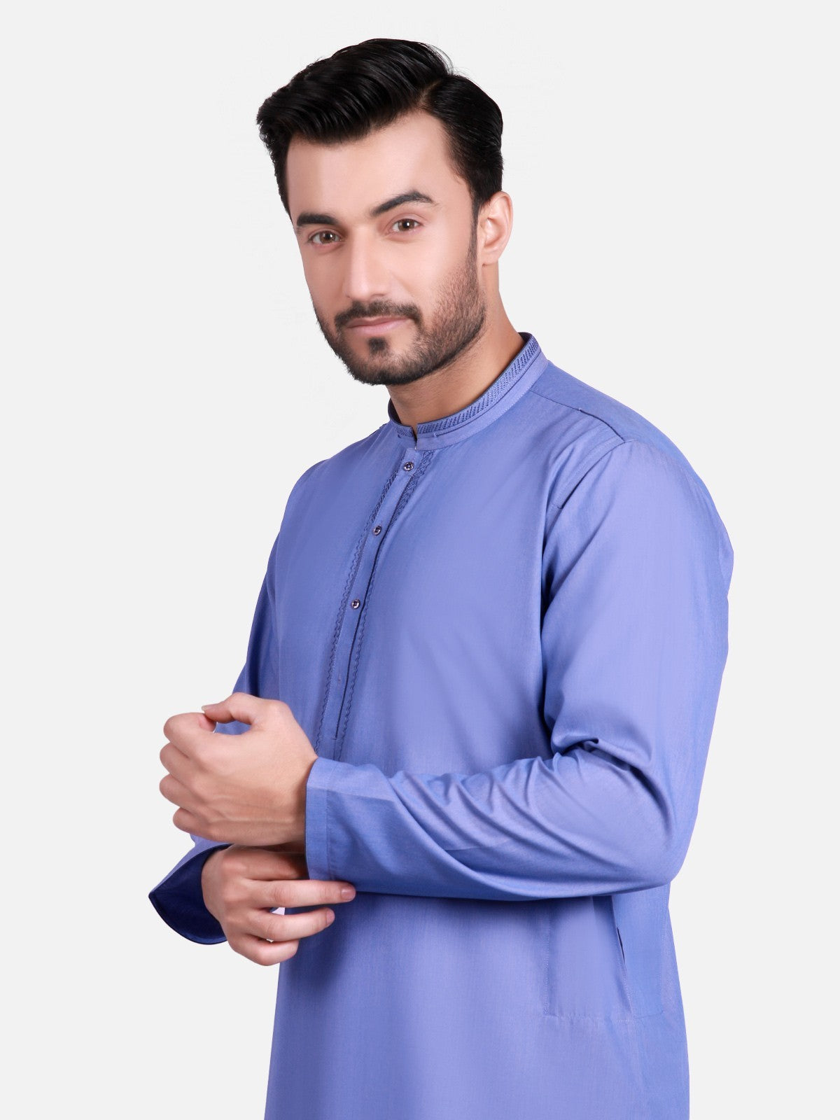 Edenrobe - Men's Blue Kurta Shalwar - EMTKS19S-40730
