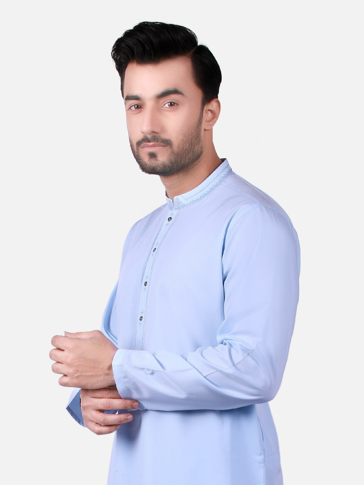 Edenrobe - Men's Sky Blue Kurta Shalwar - EMTKS19S-40734