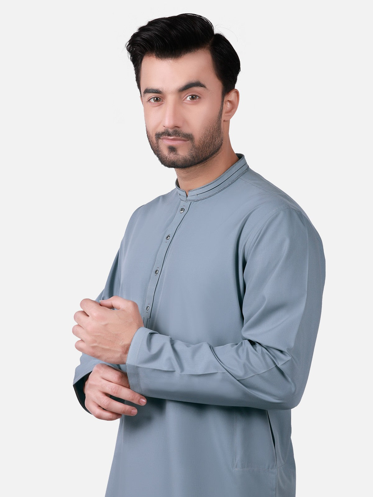Edenrobe - Men's Sea Green Kurta Shalwar - EMTKS19S-40737