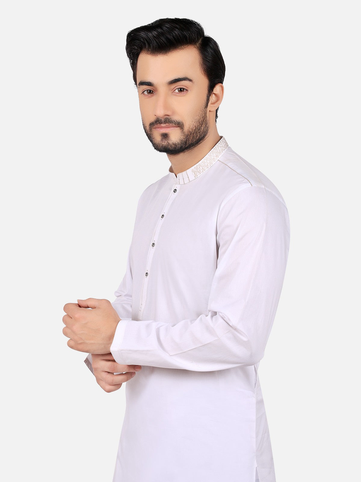 Edenrobe - Men's White Kurta Shalwar - EMTKS19S-40750