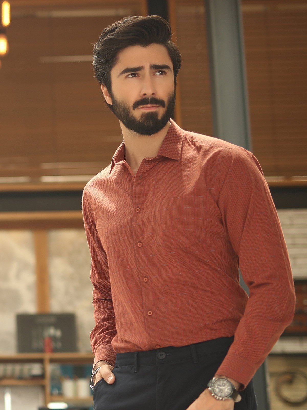 Edenrobe - Men's Rust Shirt - EMTSI19-50163