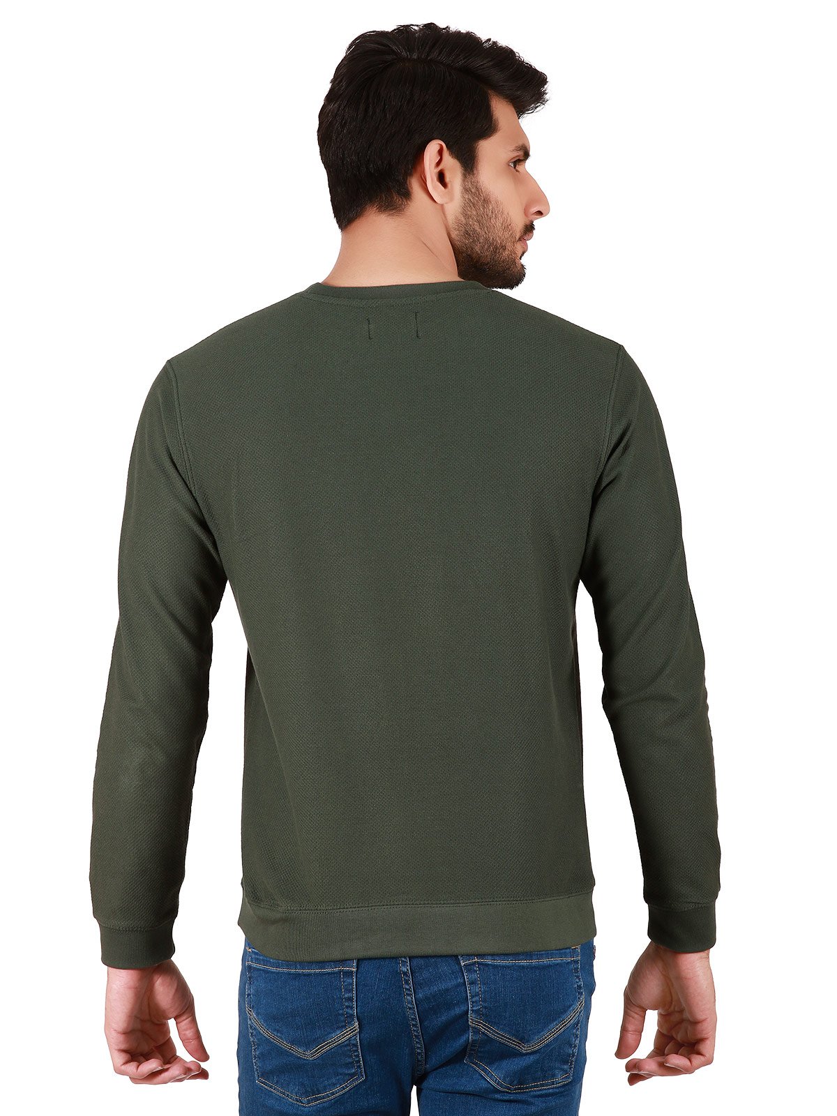 Edenrobe - Men's Bottle Green SweatShirt - EMTSS19-040