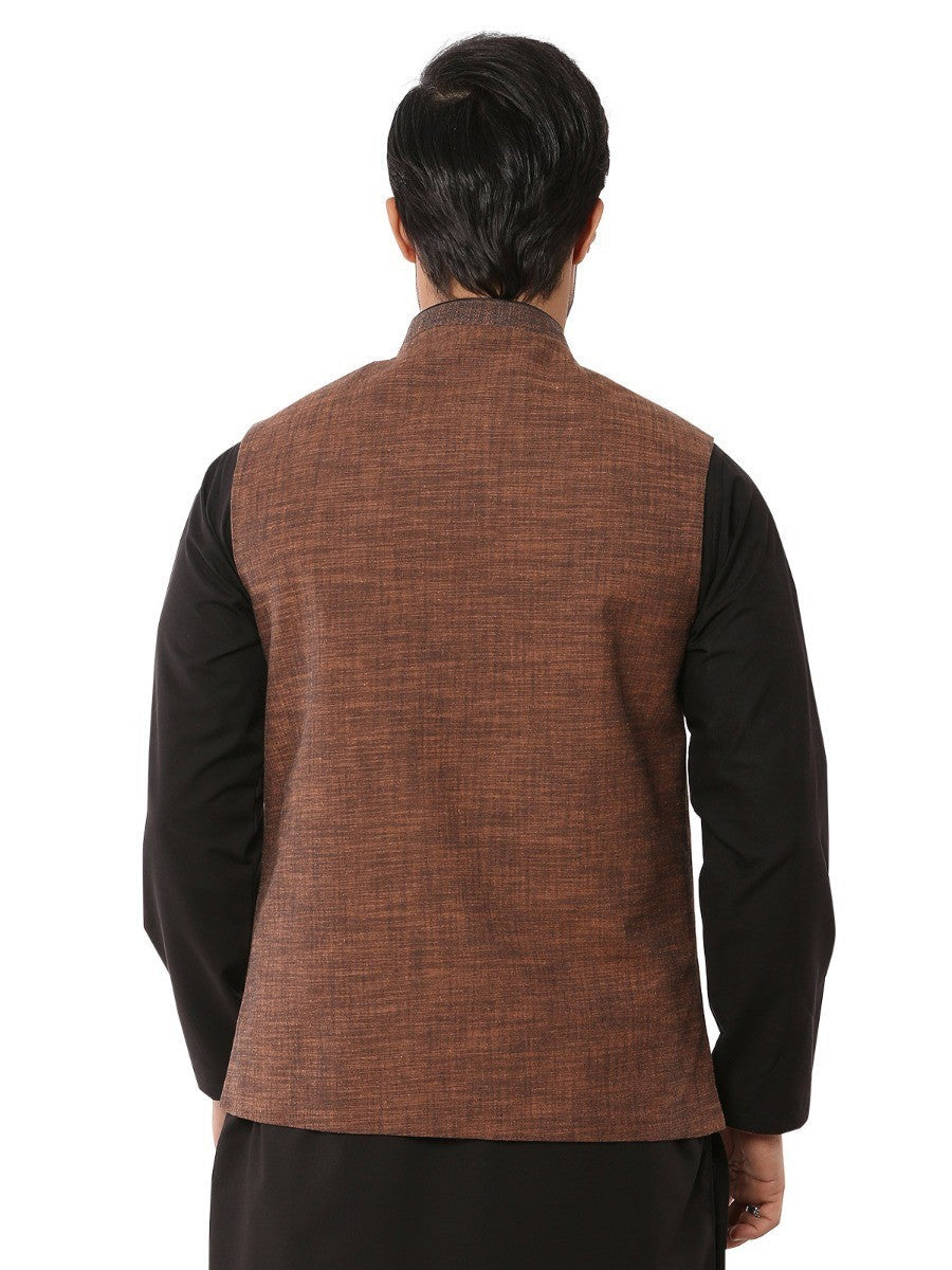 Edenrobe - Men's Light Brown Waist Coat - EMTWC19-35695