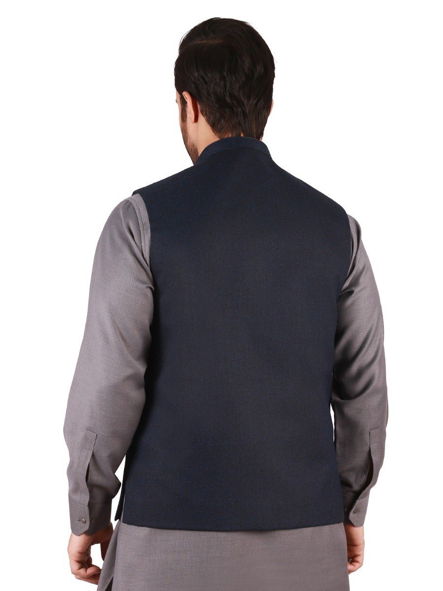 Edenrobe - Men's Mid Night Blue Waist Coat - EMTWC19-35706
