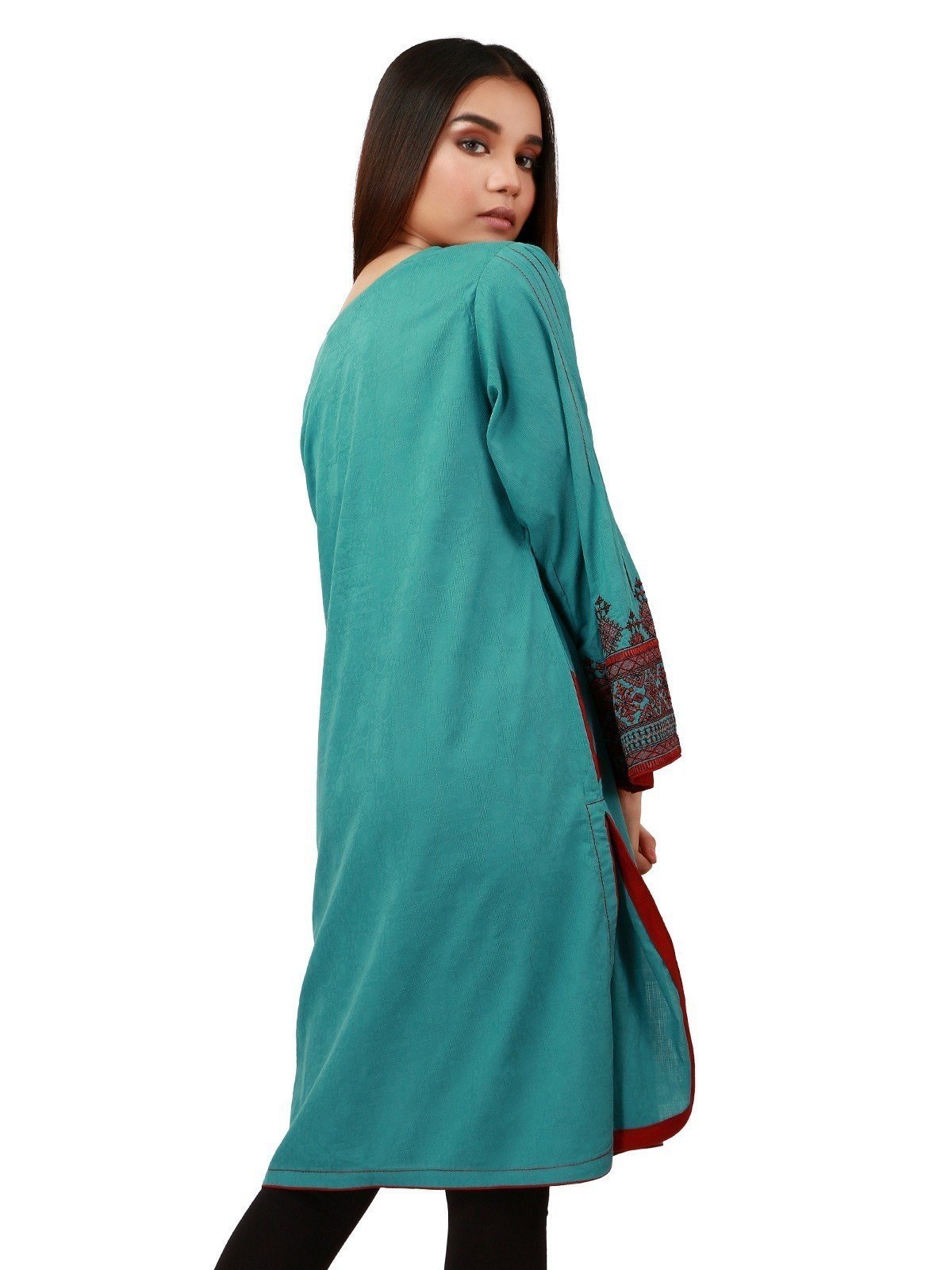 Edenrobe - Pret 1Pc Embroidered Jacquard Shirt - ELTKE19-67001