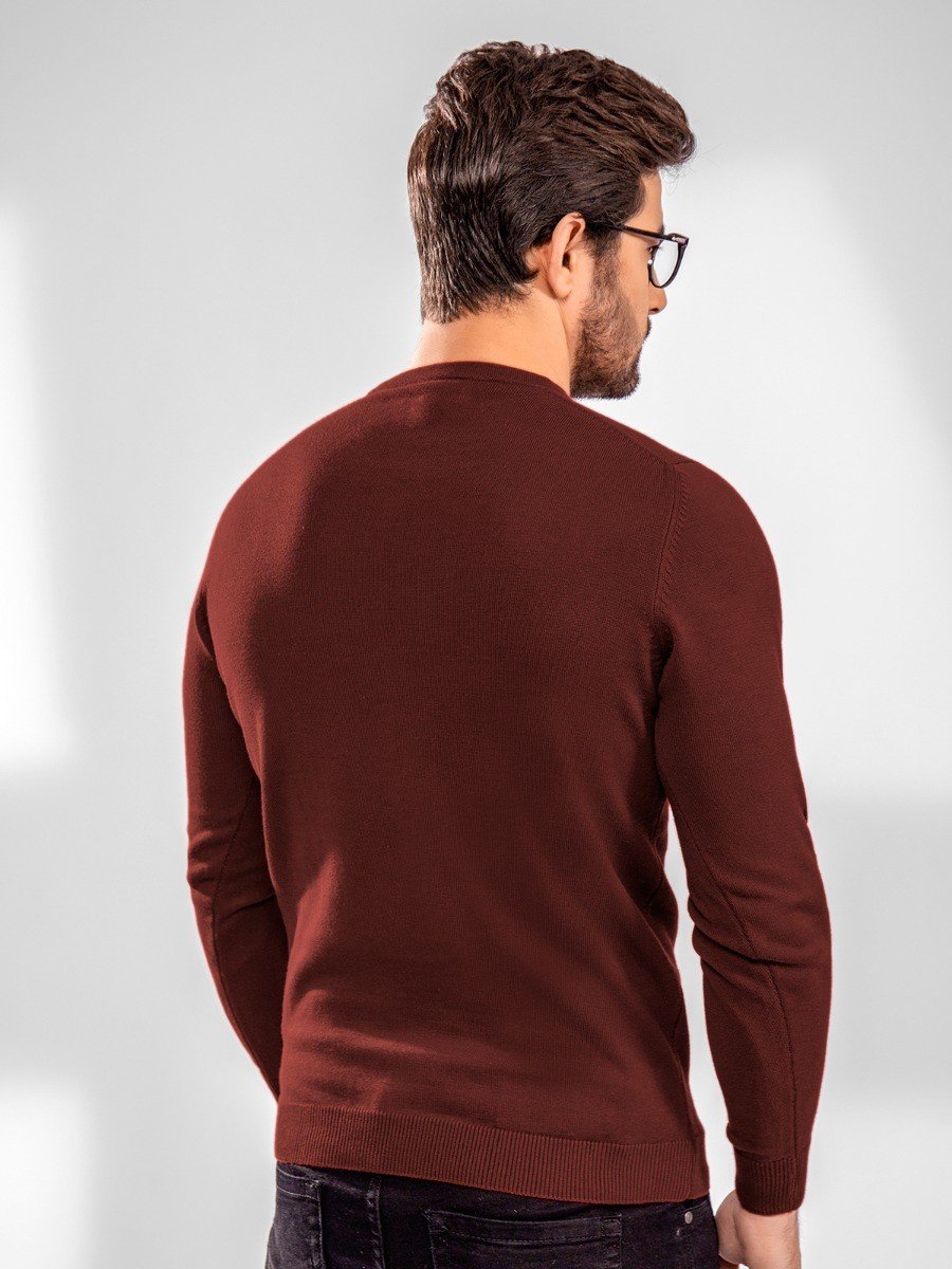 Edenrobe - Men's Deep Maroon Sweater - EMTSWT20-007