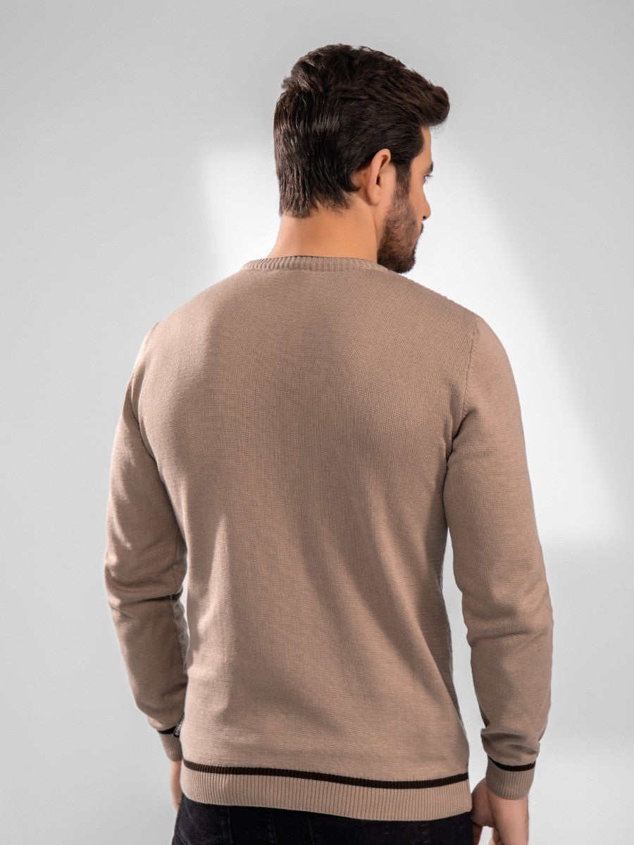Edenrobe - Men's Light Brown Sweater - EMTSWT20-015