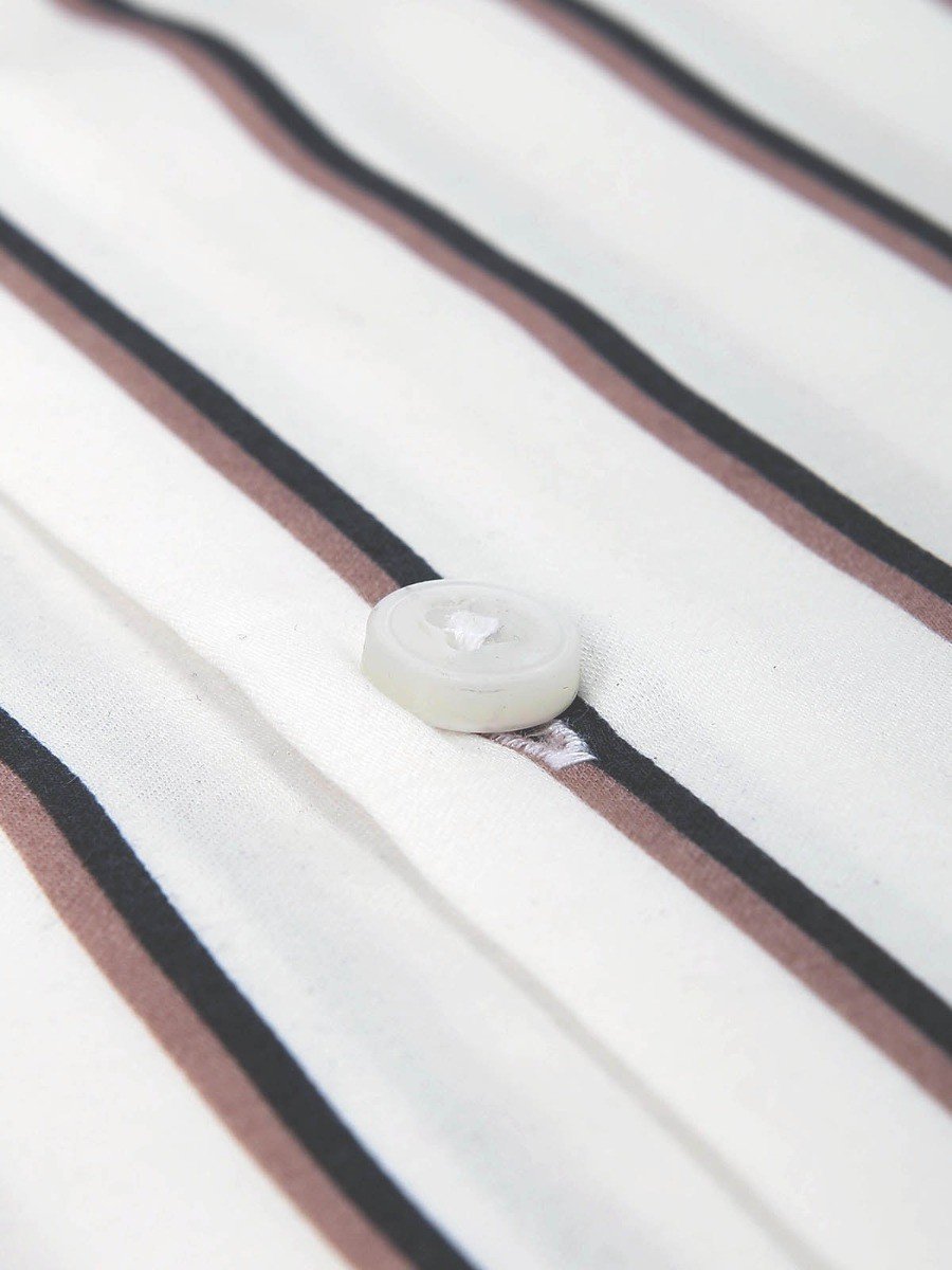 Edenrobe - Men's White Brown Shirt - EMTSUC20-082
