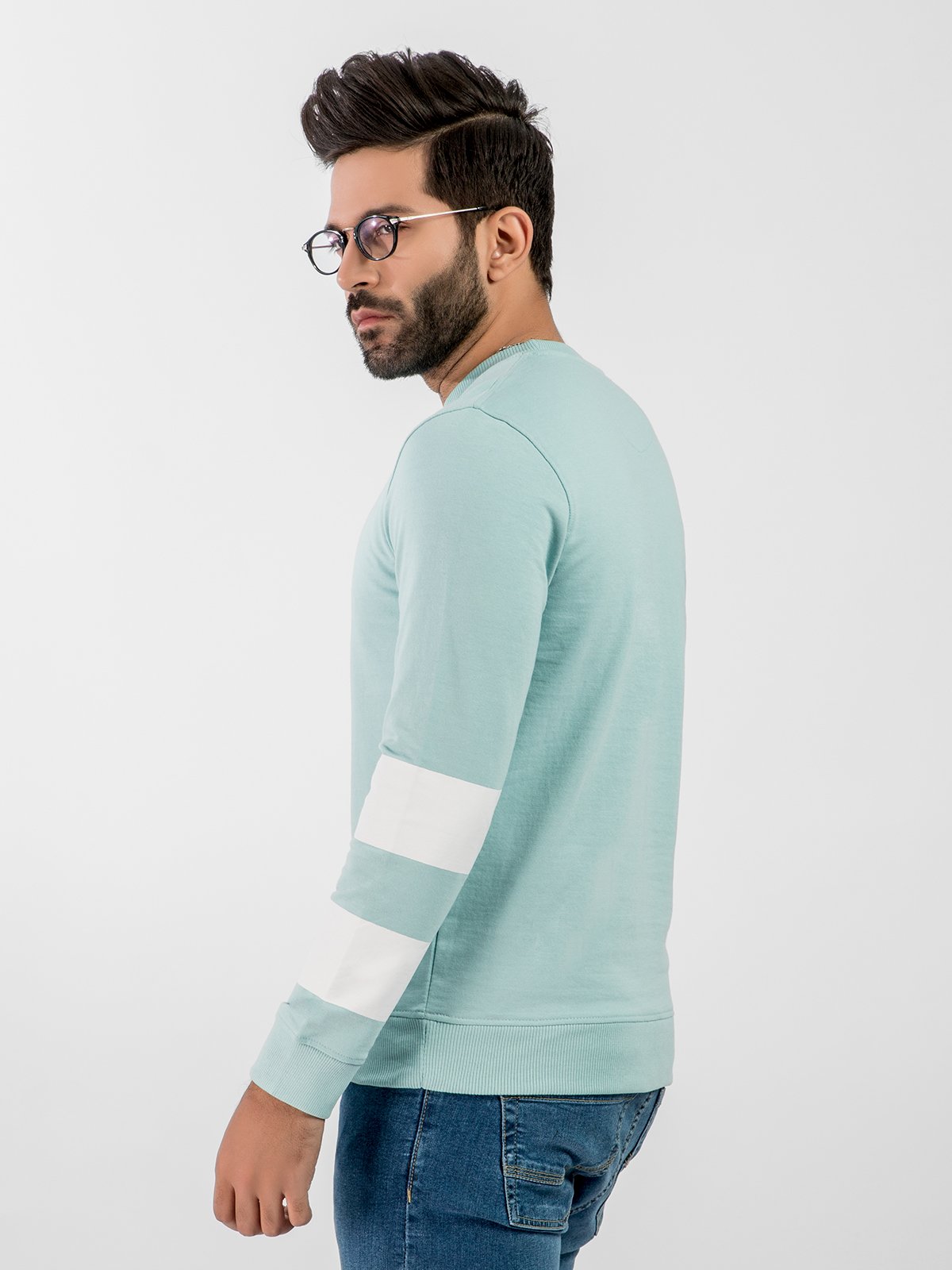 Edenrobe - Men's Light Aqua SweatShirt - EMTSS20-004