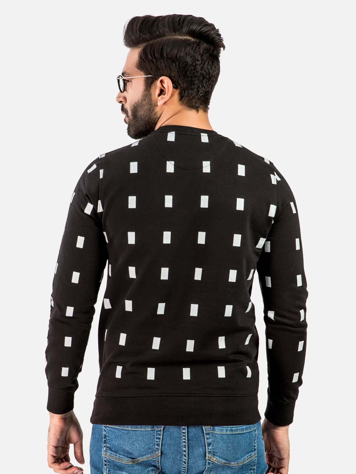 Edenrobe - Men's Black SweatShirt - EMTSS20-005