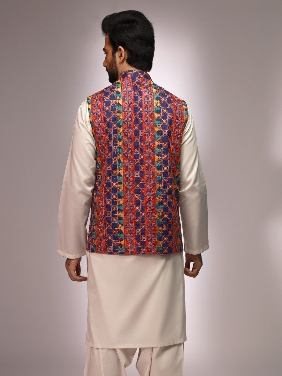 Edenrobe - Men's Multi Waist Coat Ceremonial - EMTWCC20-060