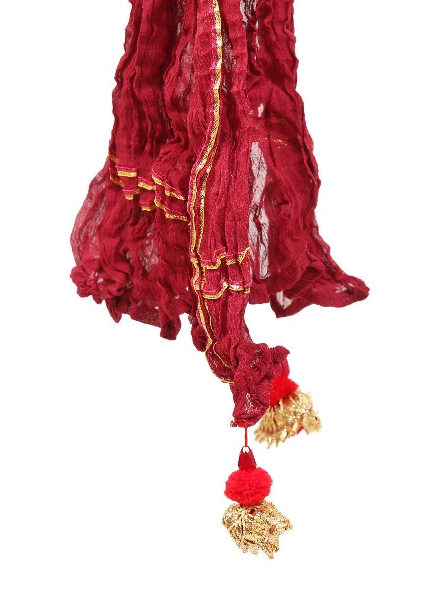 Edenrobe - Women's Burgundy Dupatta - EAWD20-006