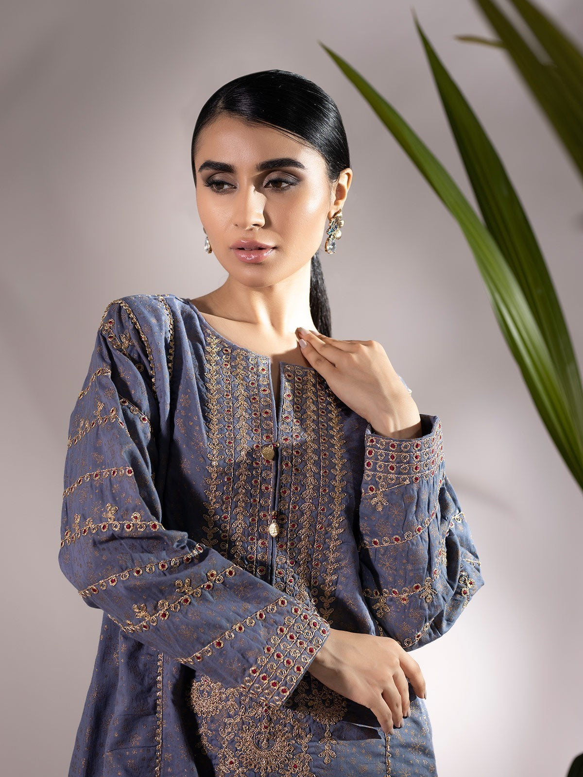 Edenrobe - Pret 2Pc Embroidered Cotton Shirt Trouser - EWTKE20-67117 (2-PCS)