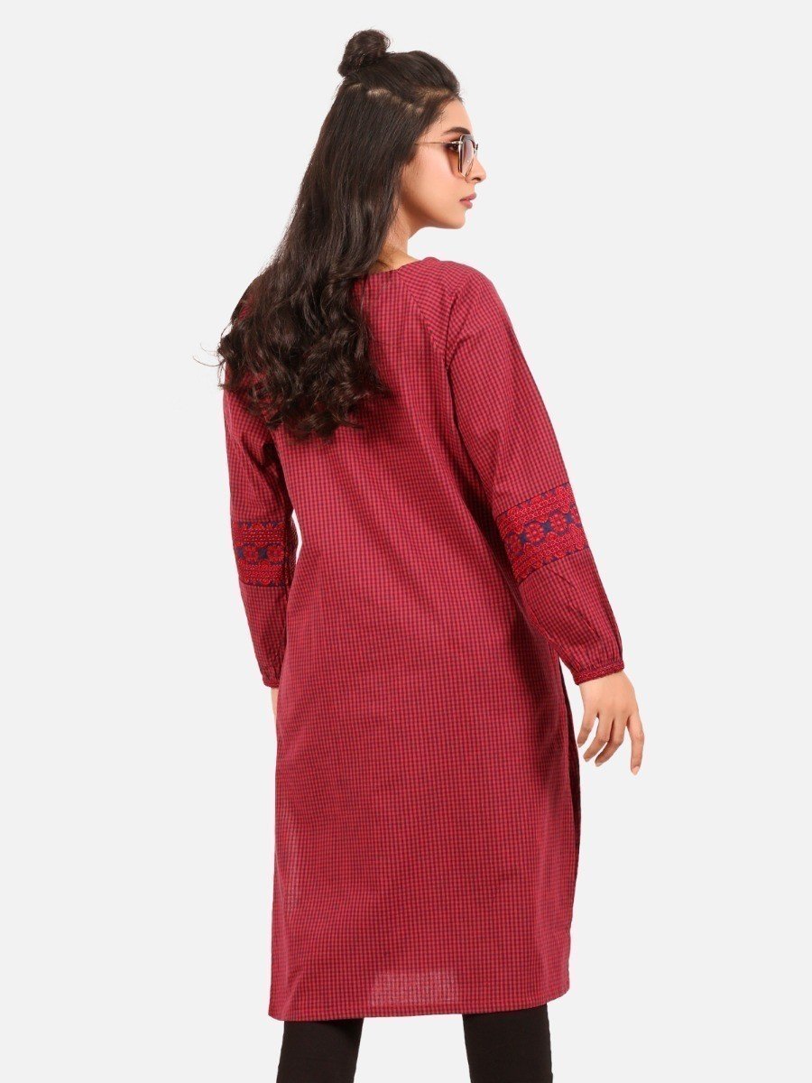 Edenrobe - Pret 1Pc Embroidered Cotton Shirt - EWTKE20-67270