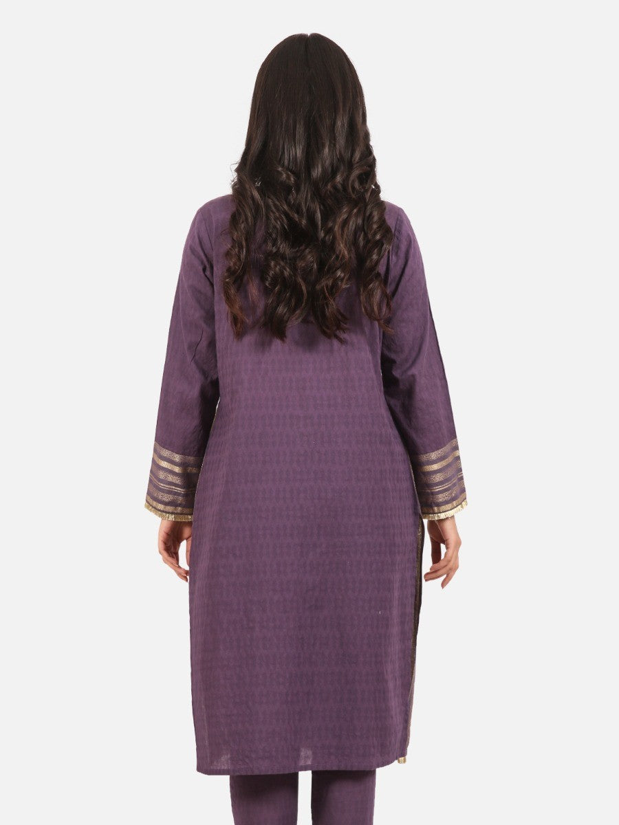 Edenrobe - Pret 2Pc Embroidered Jacquard Shirt Trouser - EWTKE20-67304 (2-PCS)