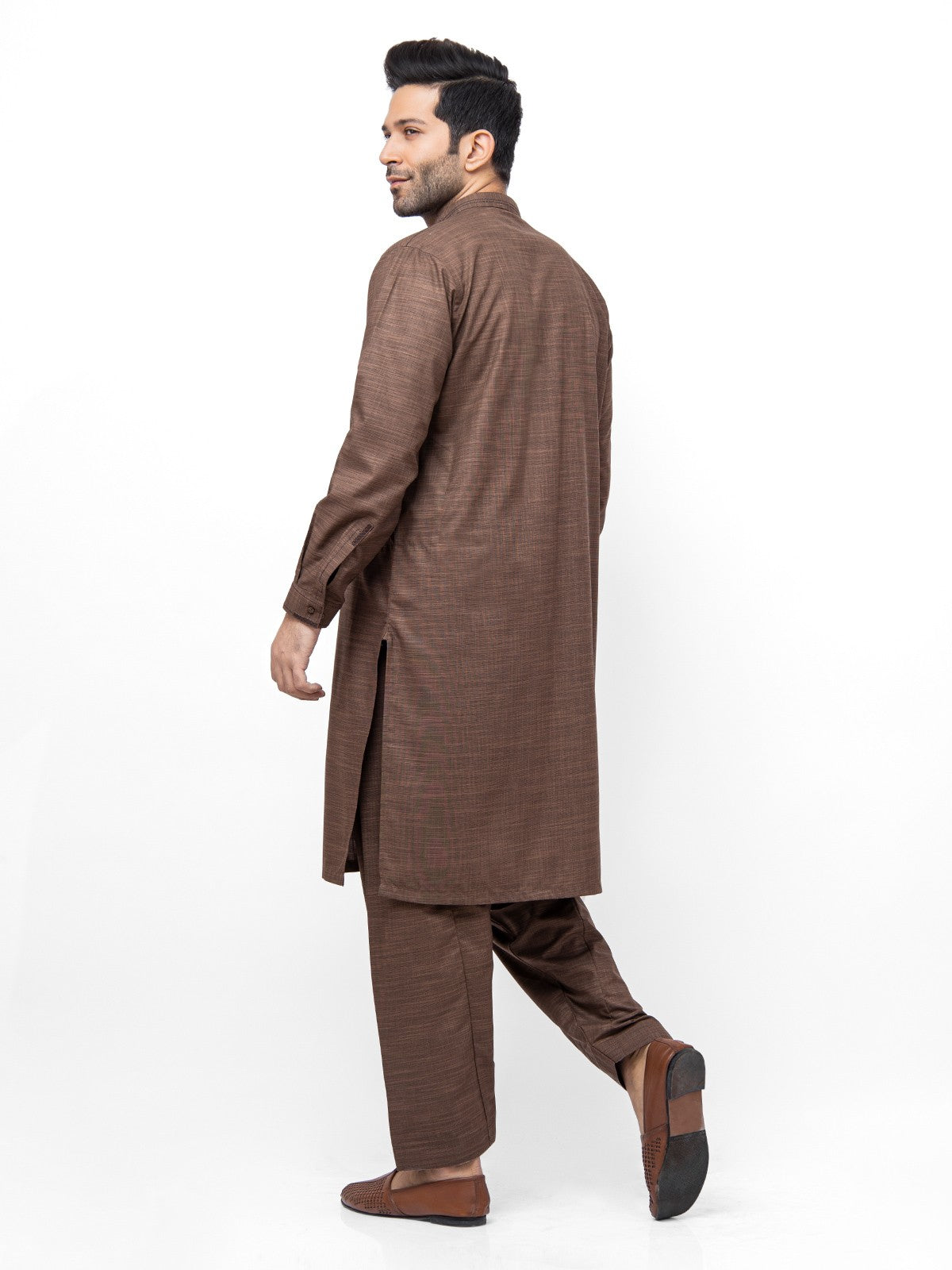 Edenrobe - Men's Brown Kurta Shalwar - EMTKS21S-40943