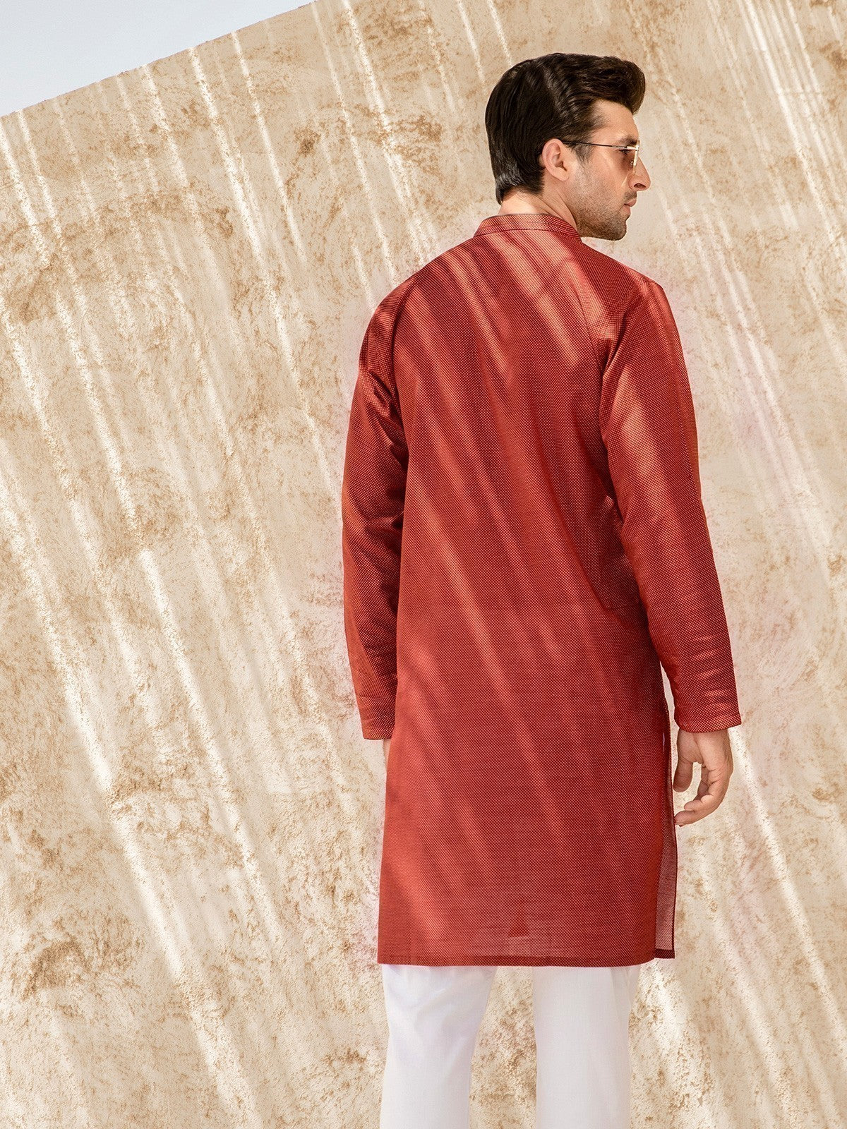 Edenrobe - Men's Rust Kurta - EMTK21S-99057