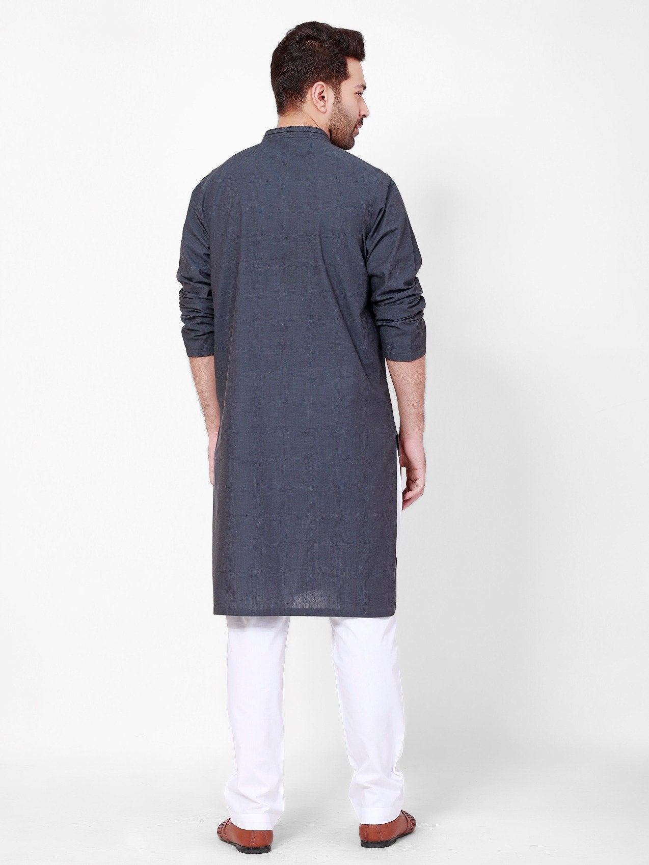 Edenrobe - Men's Charcoal Grey Kurta - EMTK21S-99103