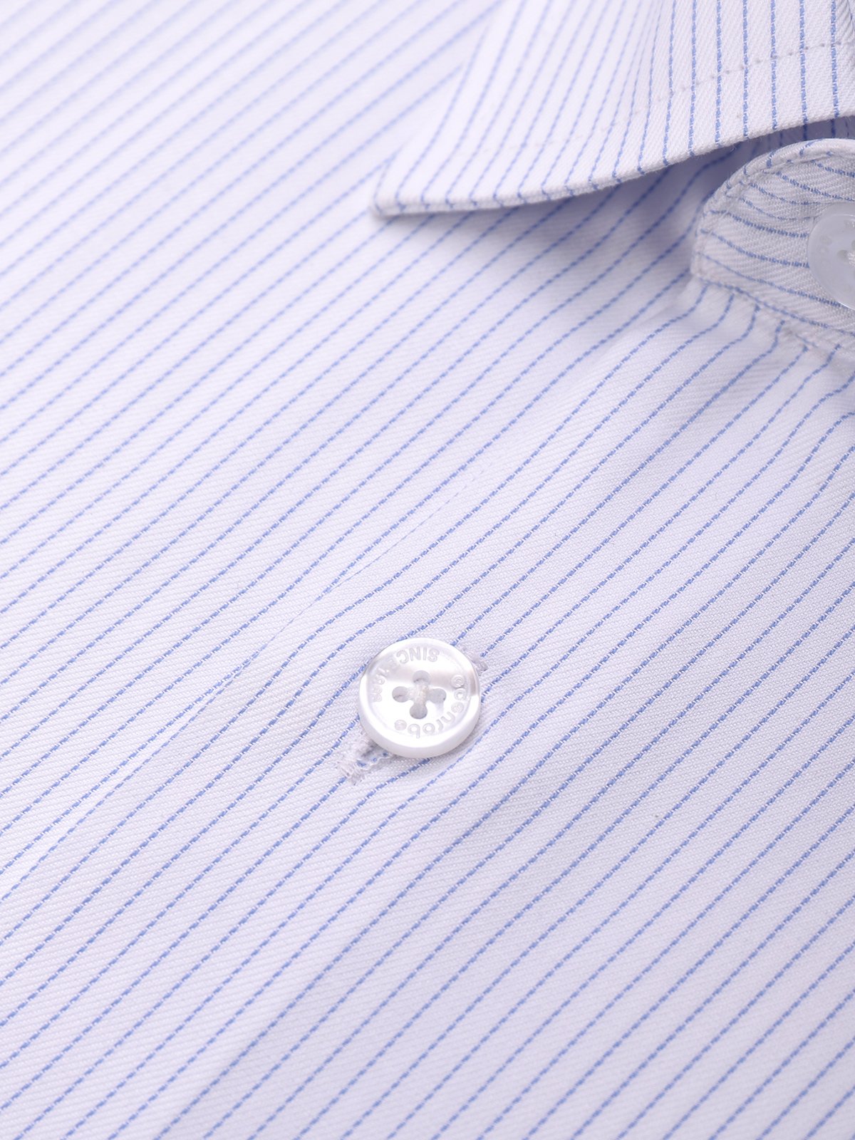 Edenrobe - Men's White & Blue Pin Striped Shirt - EMTSB21-014