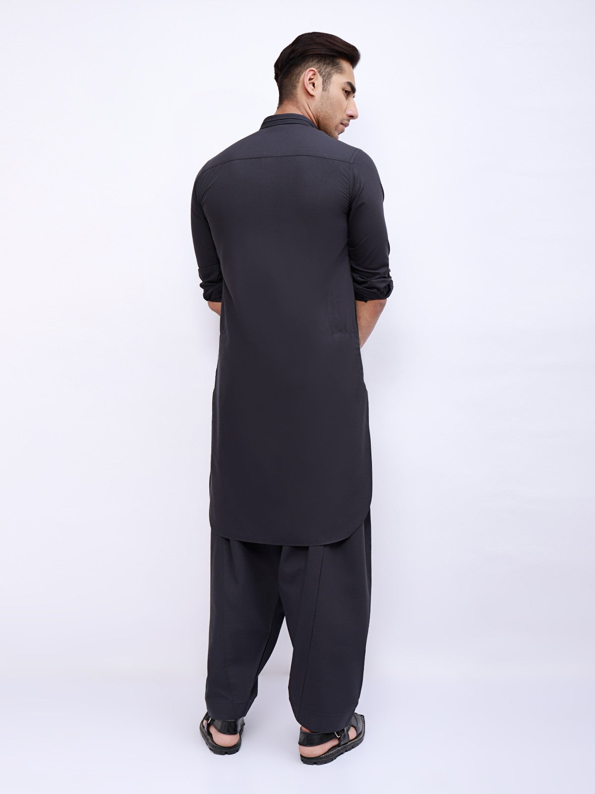 Edenrobe - Men's Charcoal Kurta Shalwar - EMTSW21S-99041