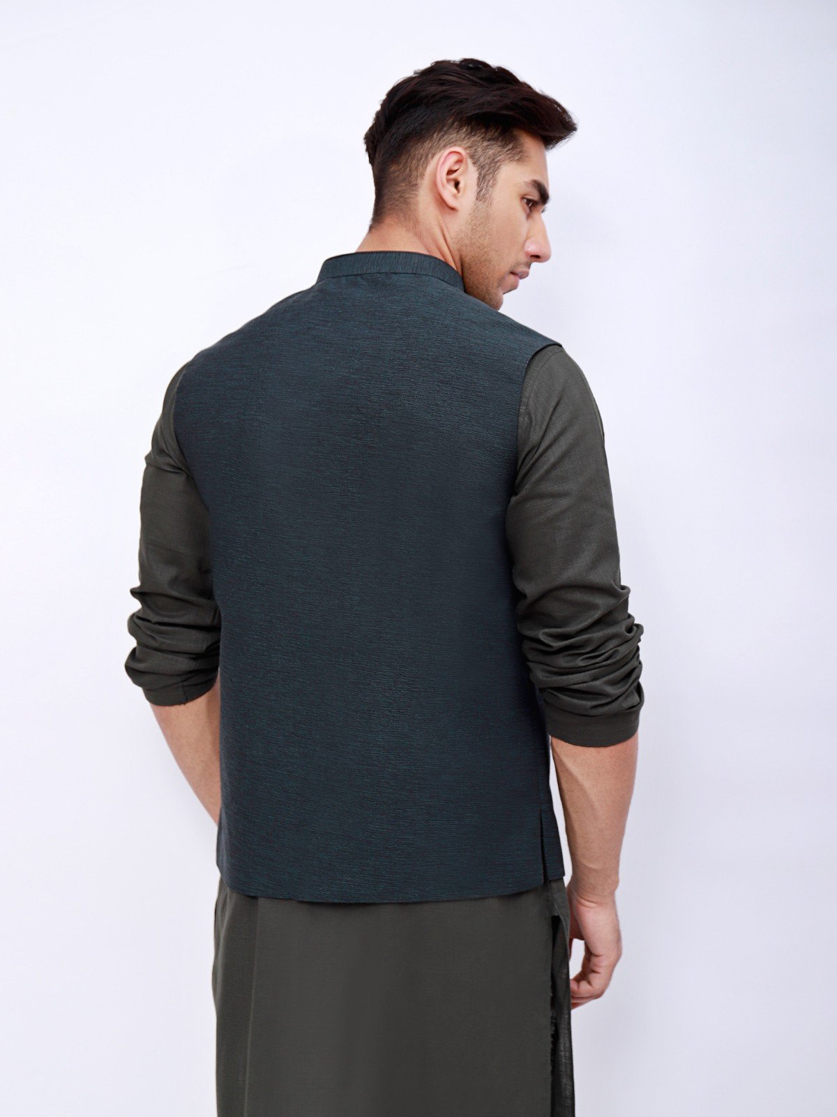 Edenrobe - Men's Dark Teal Waist Coat - EMTWC21-35745