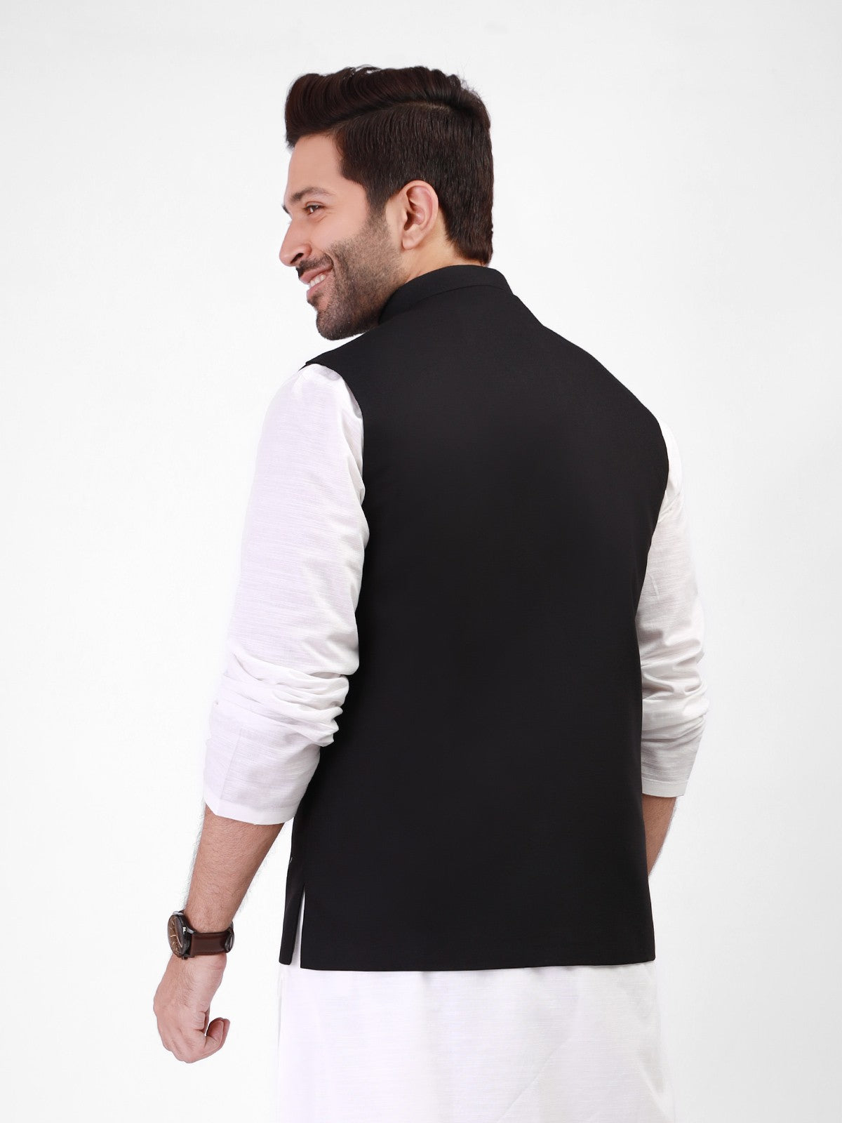 Edenrobe - Men's Black Waist Coat - EMTWC21-35757