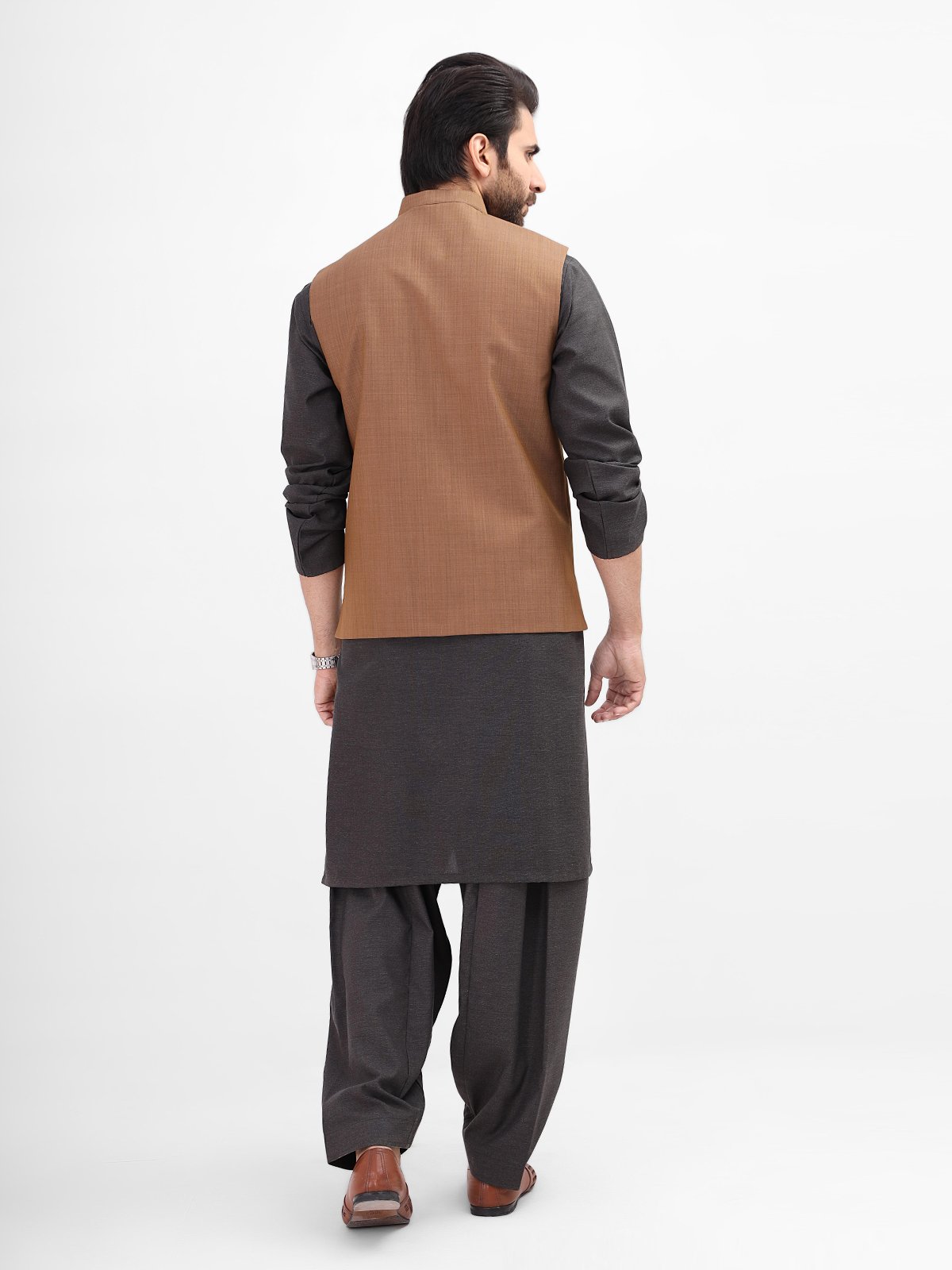 Edenrobe - Men's Light Brown Waist Coat - EMTWC21-35771