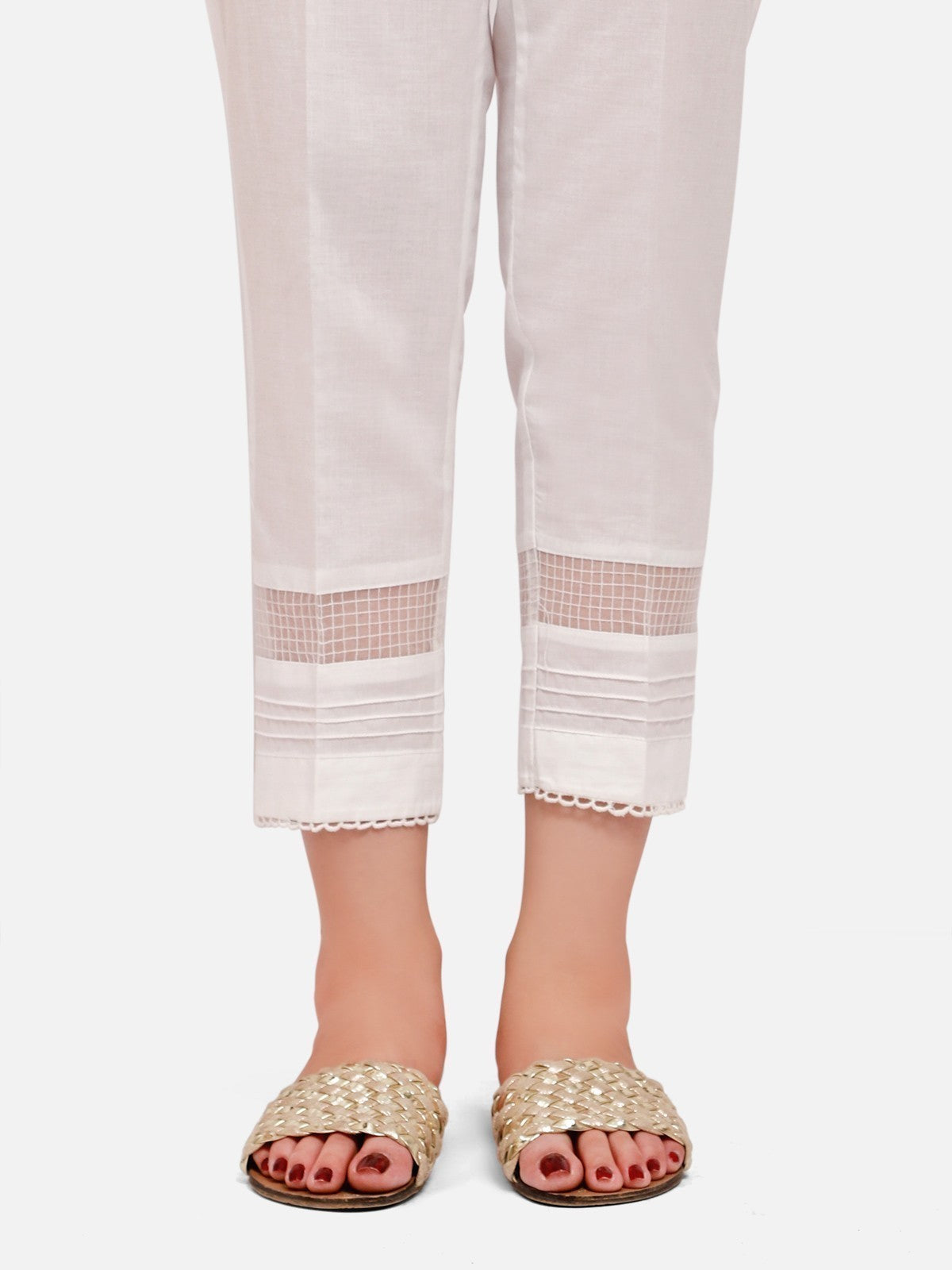 Edenrobe - Women's White Trouser - EWBP21-76308